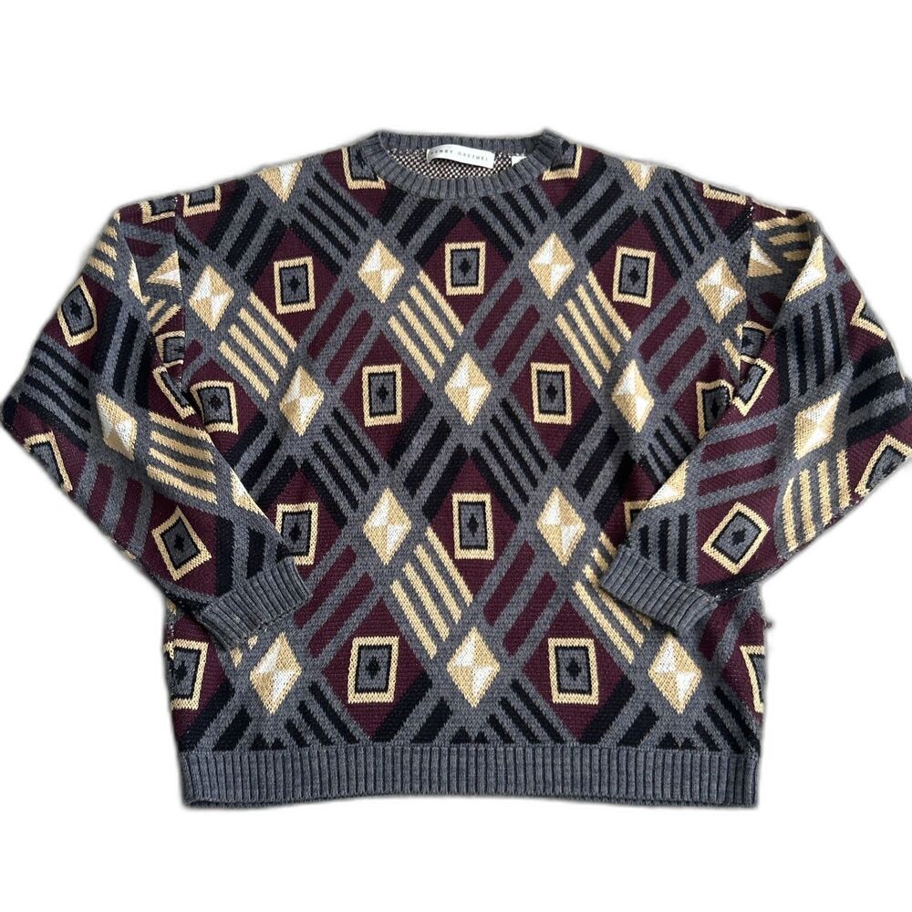 Henry Grethel Sweater Mens Medium Harry Potter Vibes Maroon Tan Black Halloween
